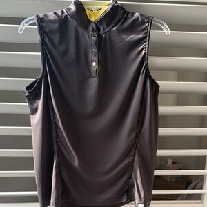 GG Blue Women's Luxe Sport Sleeveless Polo,  Snap Front   Sz: L; EUC